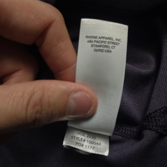 Rhone Men's Purple Delta Pique Performance Polo Golf Shirt Short Sleeve Size L - Picture 9 of 12